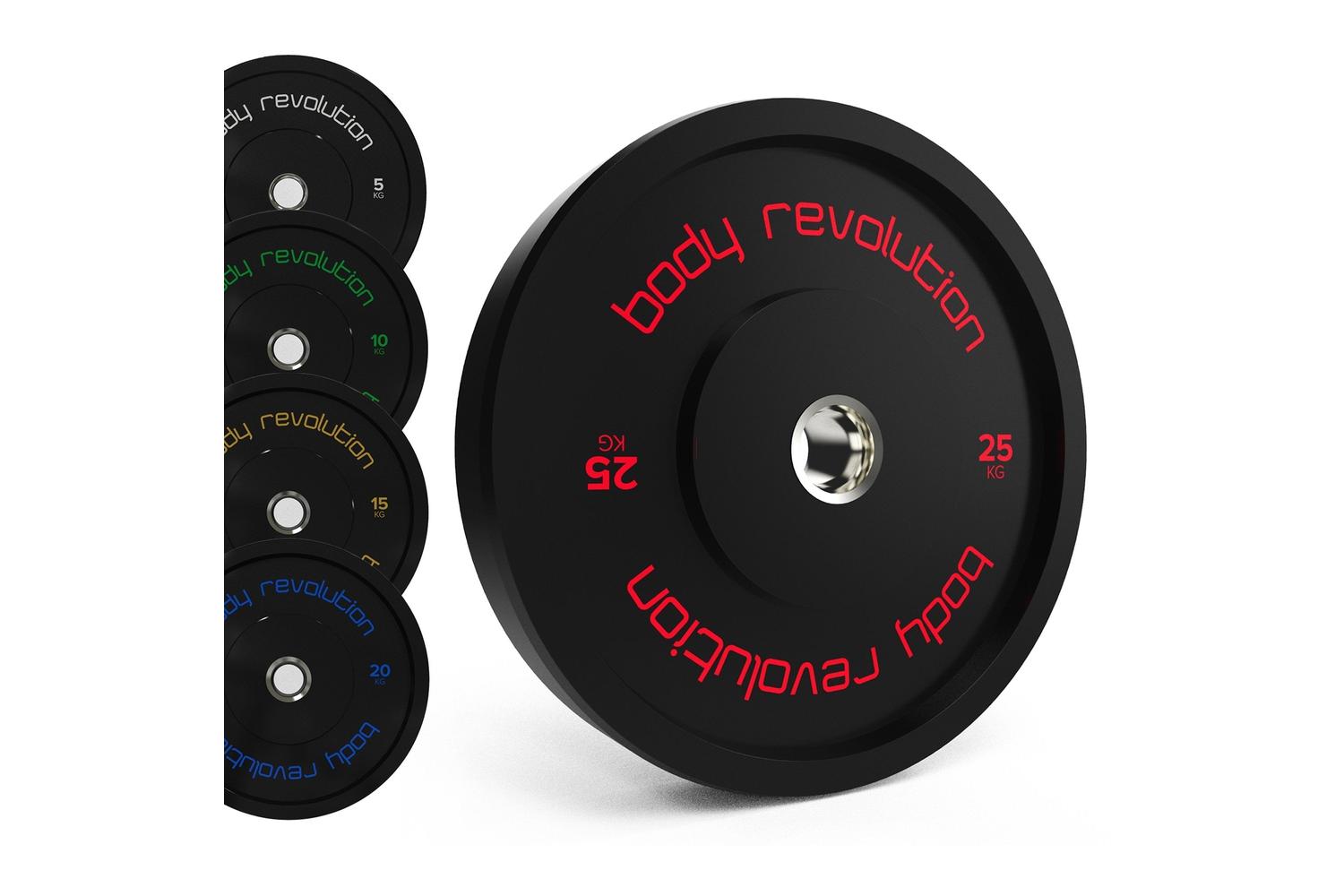 Body Revolution Olympic Bumper Plates Black 30kg Set 2x5kg 2x10kg