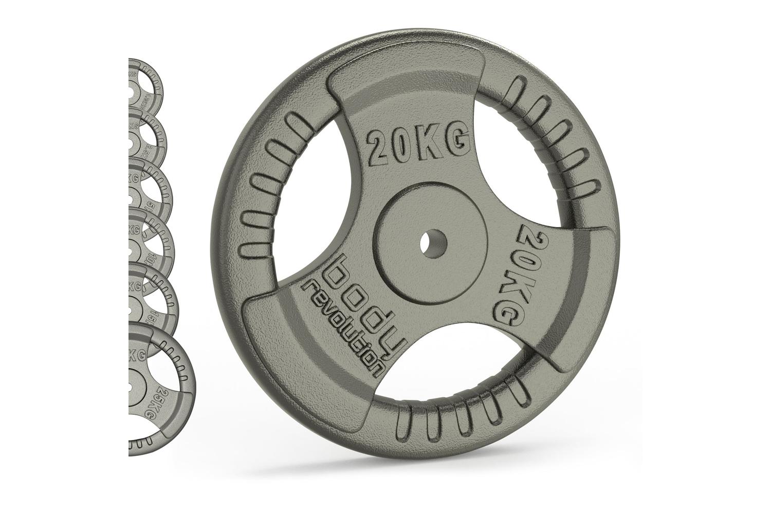 Cast Iron Weight Plates 1" Standard Tri Grip Pairs 2 X 1.25kg