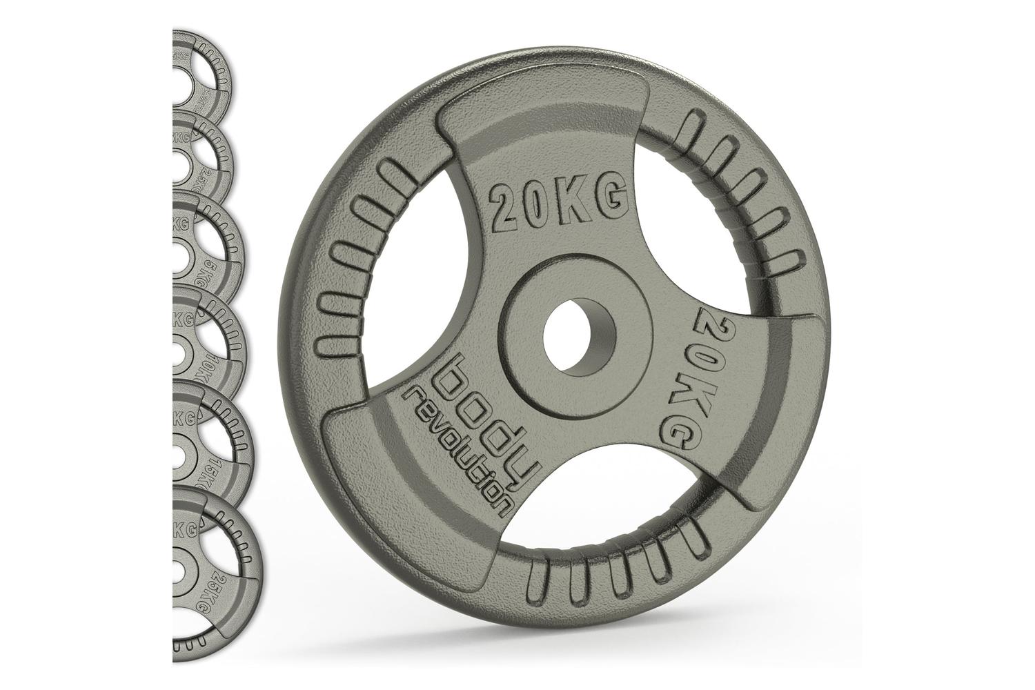 Olympic Tri Grip Cast Iron Weight Plates Pairs Sets 2 X 15kg