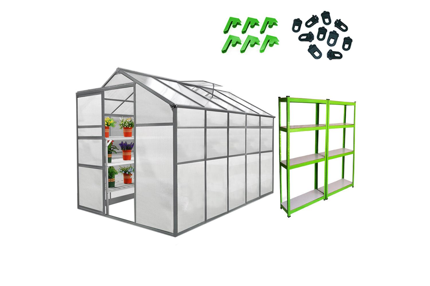 Monstershop 26228 - Greenhouse 6ft X 10ft And 2 X Water-resi