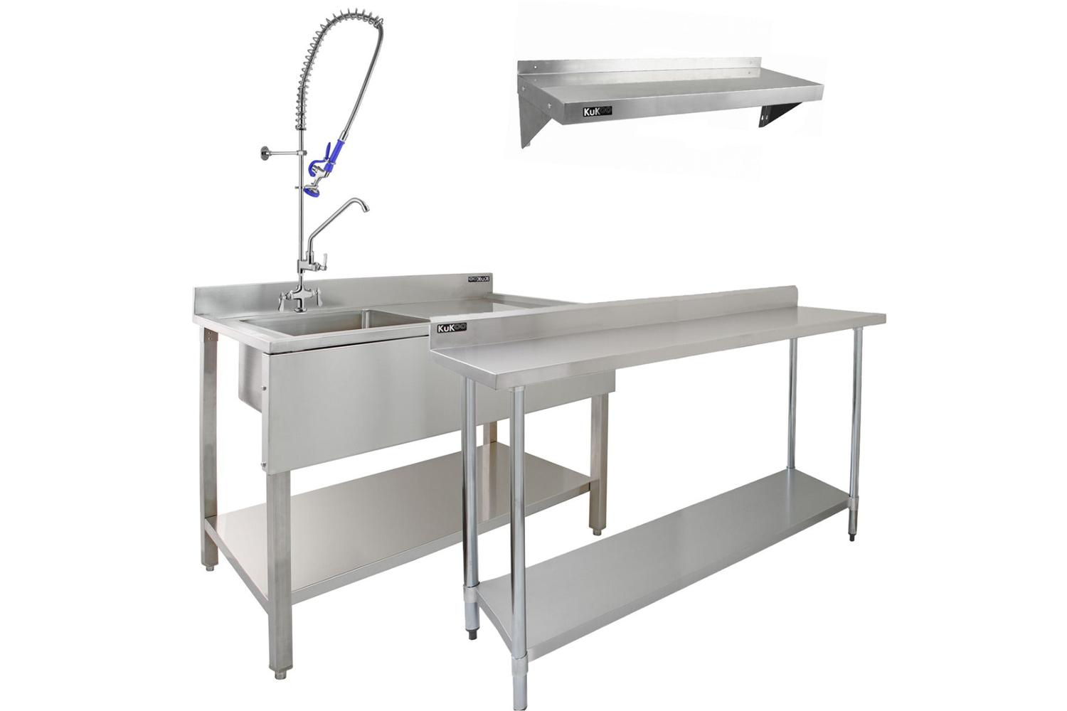 Monstershop 25003 - Kukoo Commercial Sink With Pre-rinse Tap