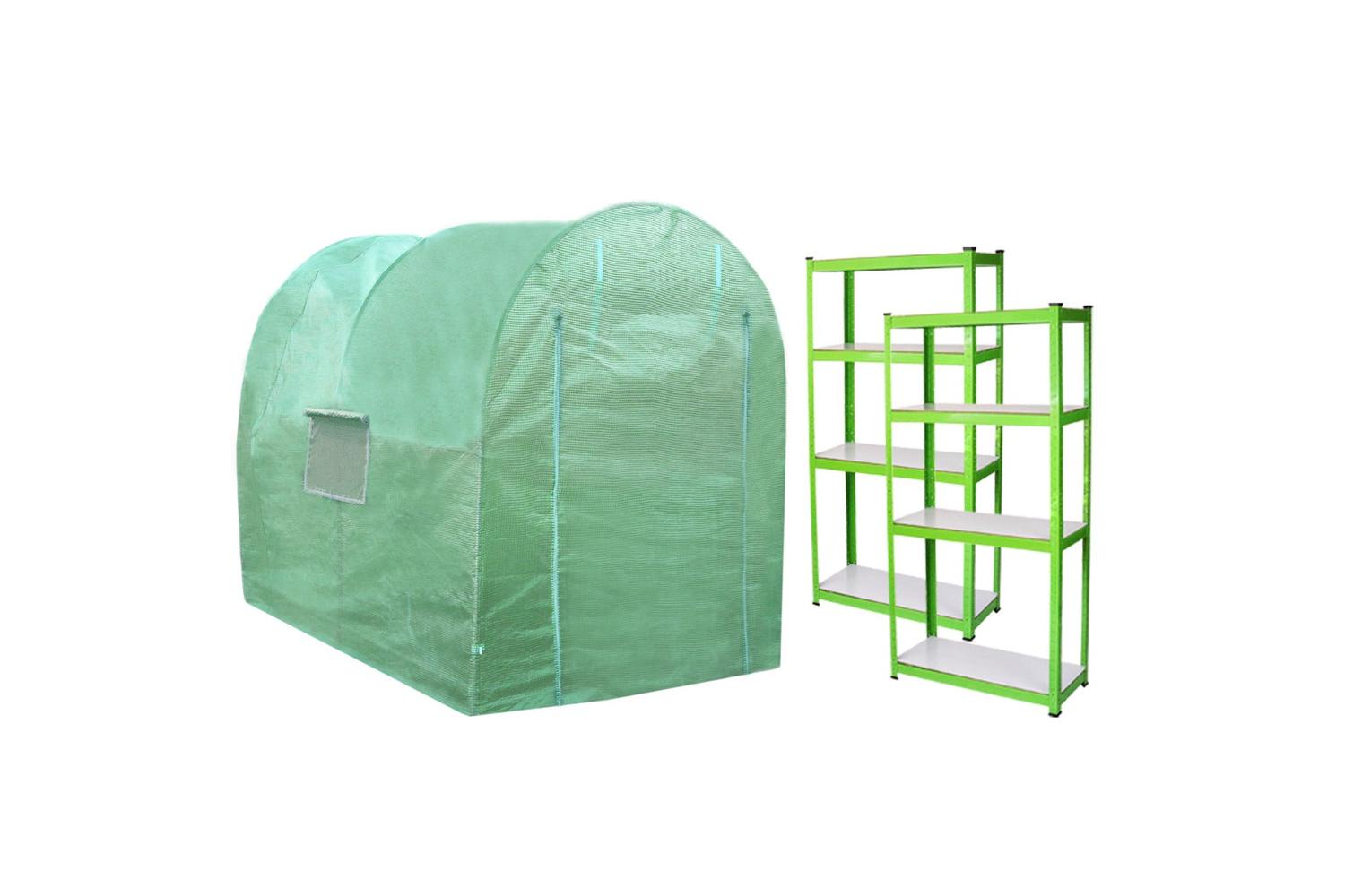 Monstershop 27950 - Polytunnel 19mm 4m X 2m With Racking