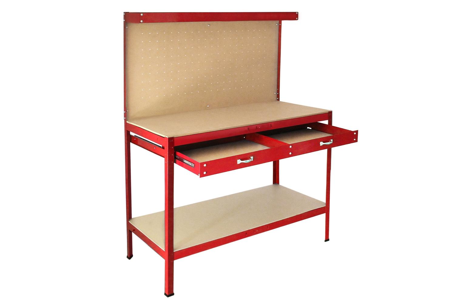 Monstershop 26462 - Workbench With Pegboard And Drawer In Re