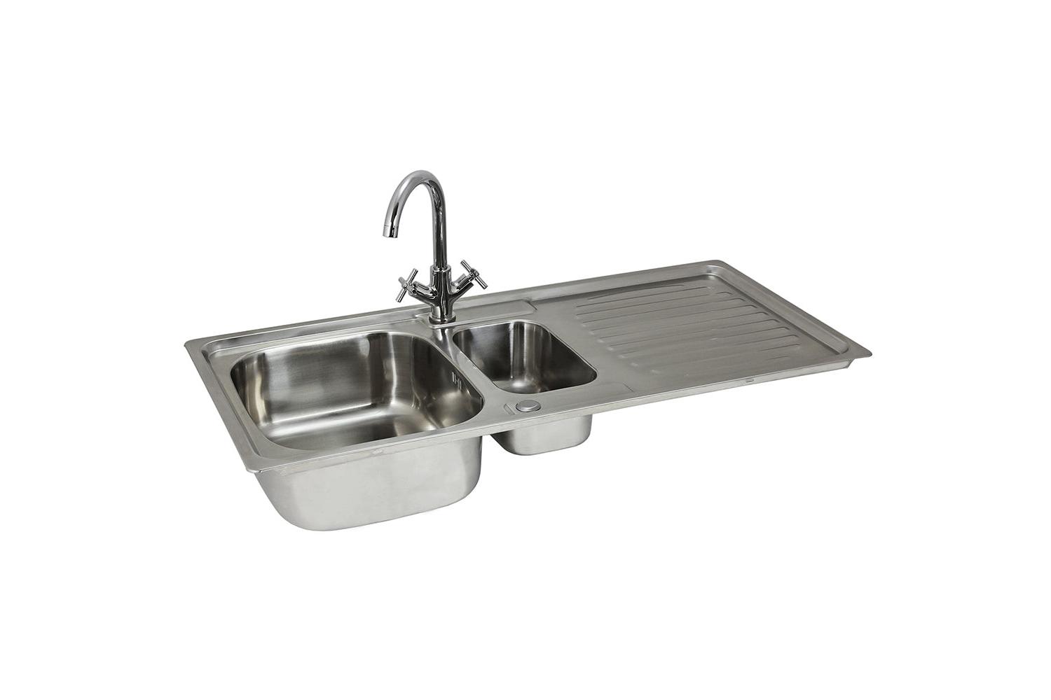 Monstershop 10461 - Premium Stainless Steel Kitchen Sink & V
