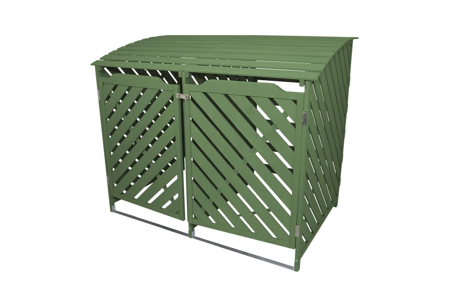Monstershop 25750 - Sage Green Double Wheelie Bin Storage