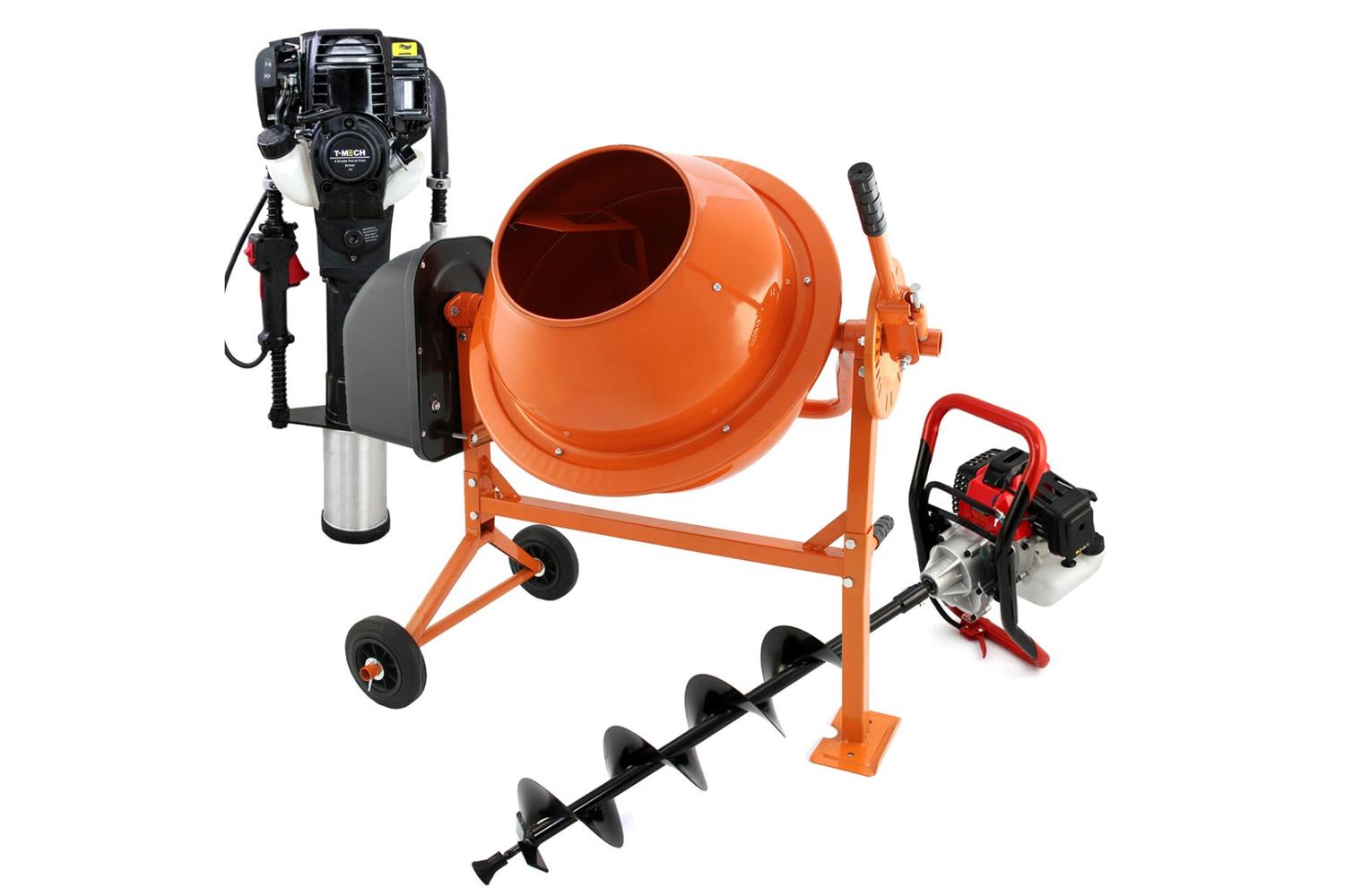 Monstershop 26338 - T-mech Earth Auger Cement Mixer And 2 St