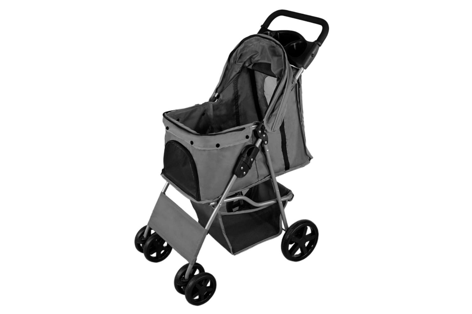 Monstershop 211885 - Pet Stroller With Rain Cover  Grey