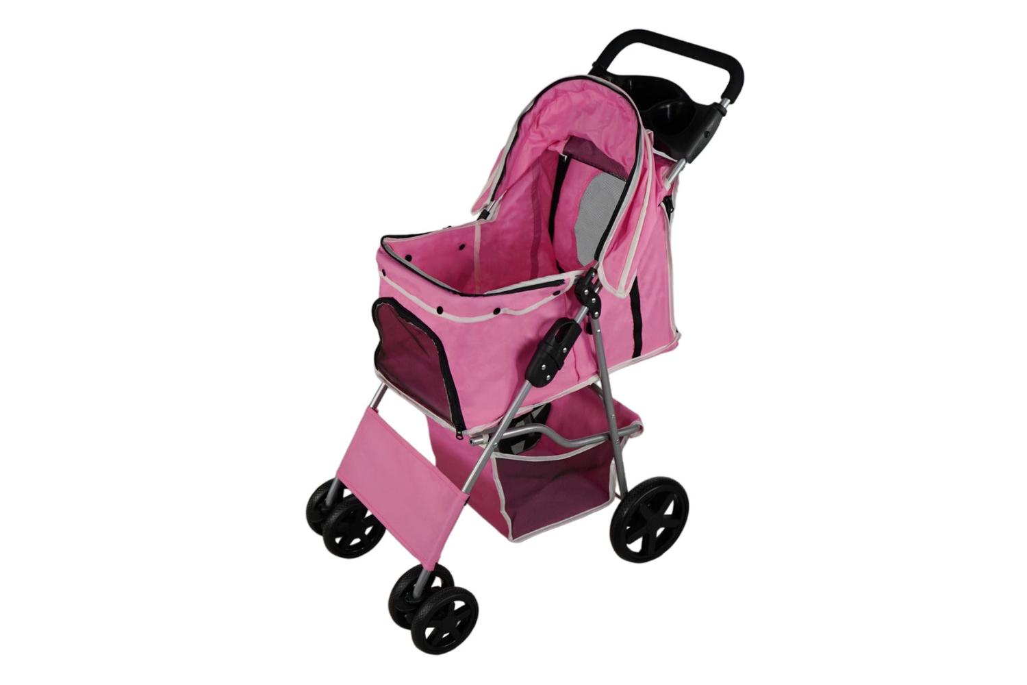 Monstershop 211883 - Pet Stroller With Rain Cover  Pink