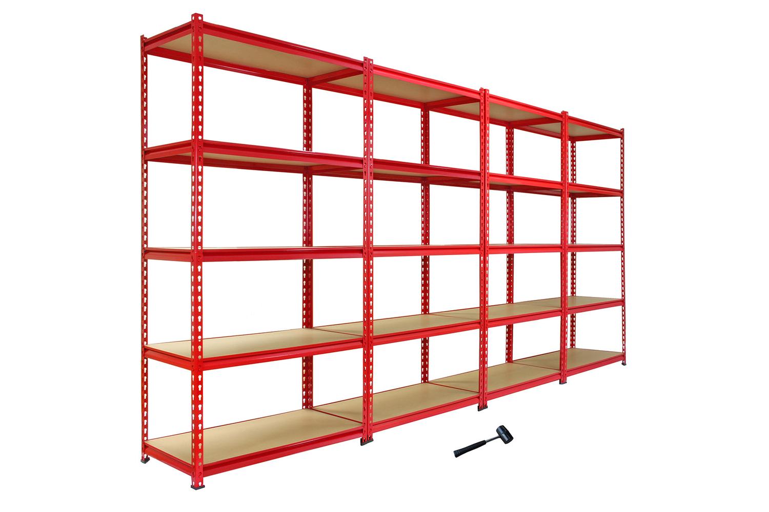 Monstershop 4 x Z-Rax Metal Racking Units | Red
