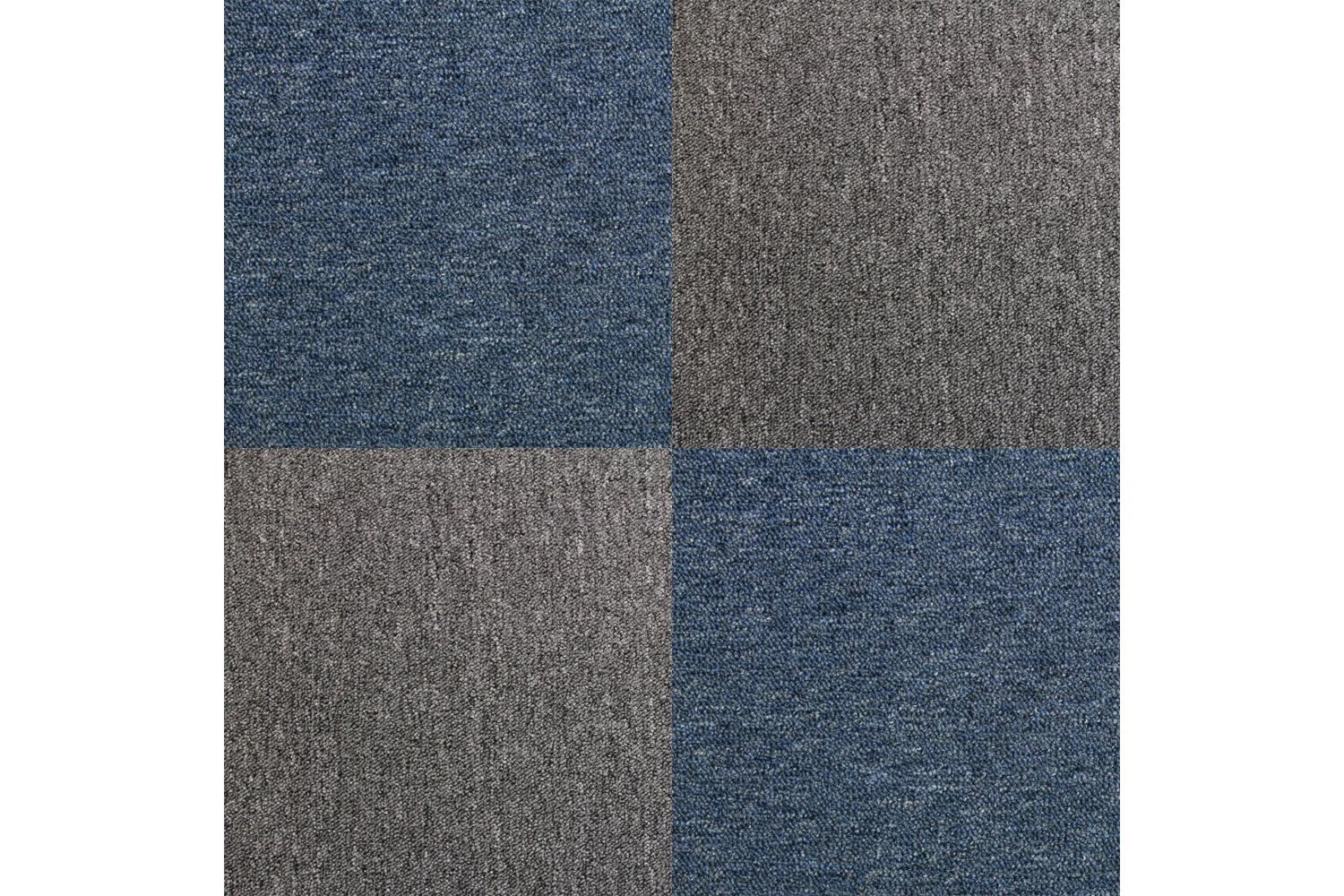 Monstershop 40 x Carpet Tiles | Storm Blue/Anthracite
