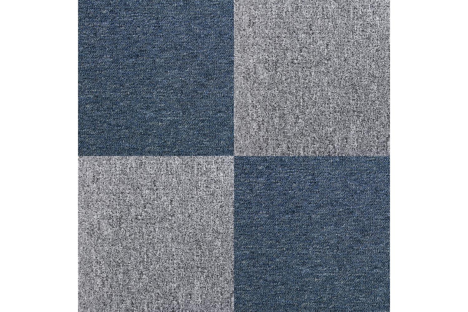 Monstershop 40 x Carpet Tiles | Storm Blue/Platinum Grey