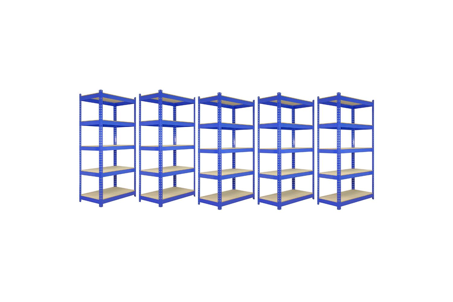 Monstershop 5 X Q-Rax Warehouse Racking Units | Blue