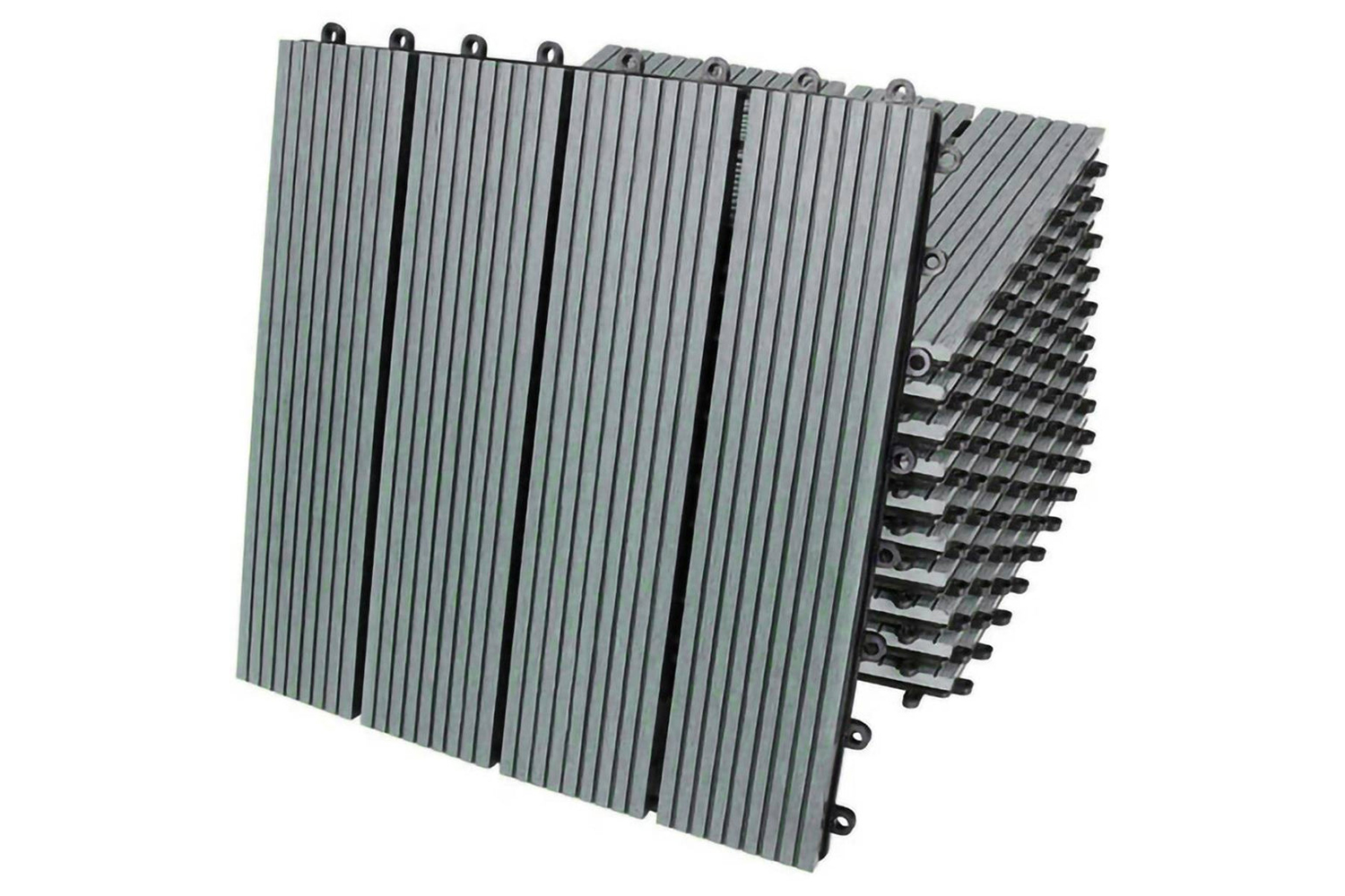 Monstershop 99 x WPC Decking Floor Tiles | Grey
