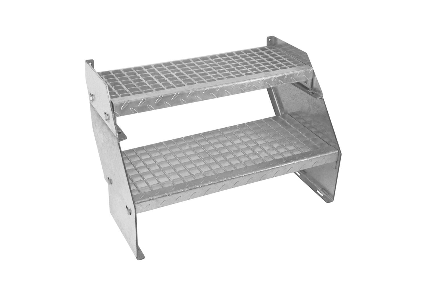 Monstershop Adjustable 2 Section Galvanised Staircase | Silver