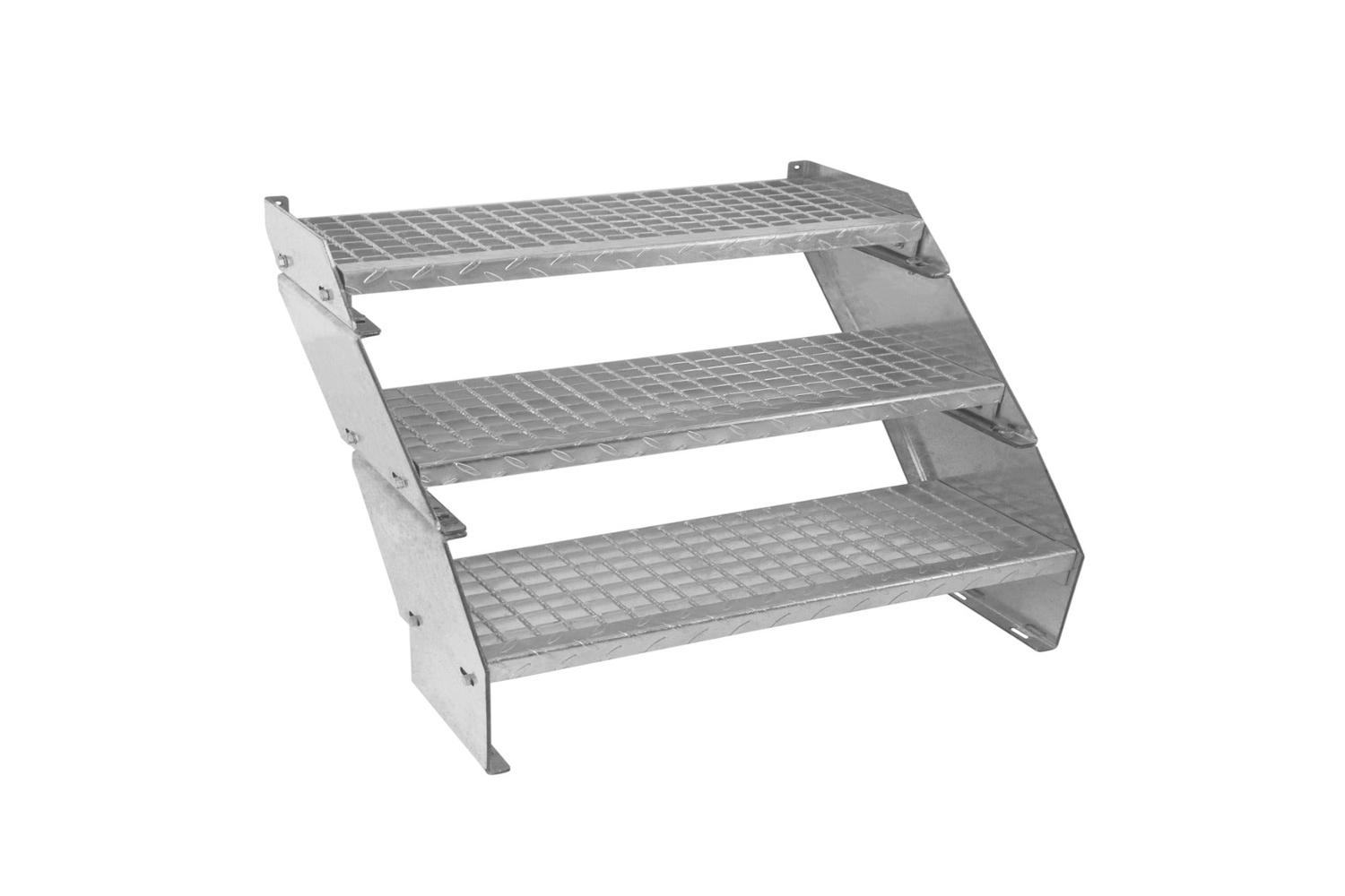 Monstershop Adjustable 3 Section Galvanised Staircase | Silver