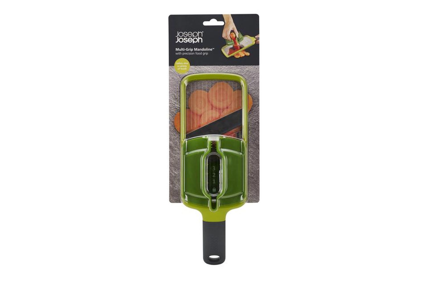 Joseph Joseph 20141 - Precision Multi-grip Mandoline Smooth Fruit & Vegetable Slicing Kitchen Gadget | Green
