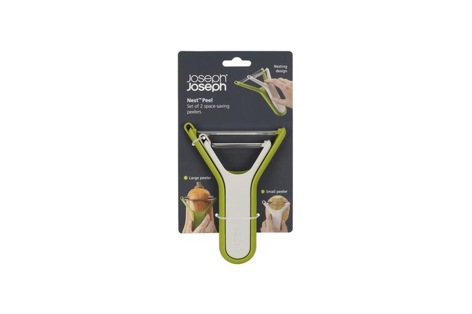 Joseph Joseph 8 Nest Peel Set with Sharp Peelers | Stainless Steel Peelers