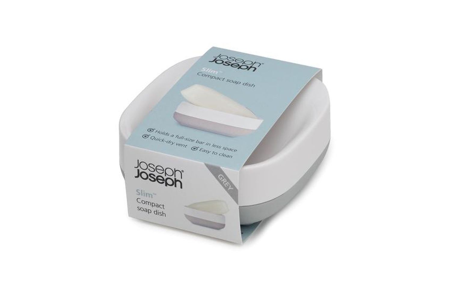 Joseph Joseph | Slim Compact Soap Dish | Grey/White