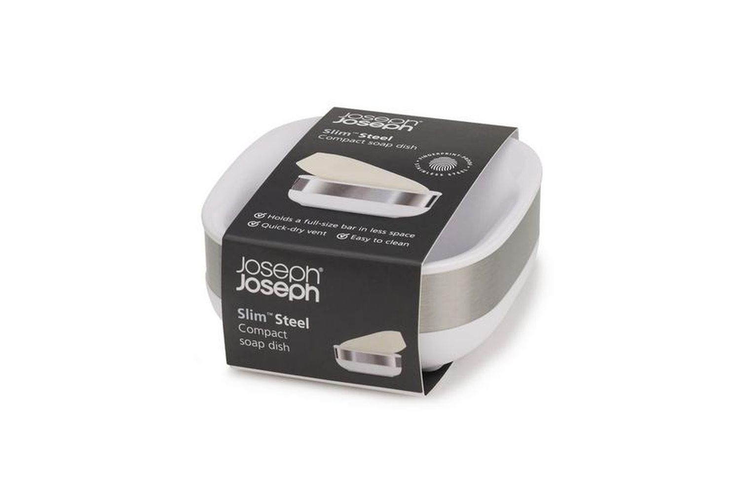 Joseph Joseph | Slim Compact Steel Soap Dish