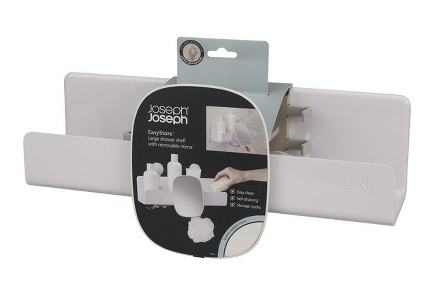 Joseph Joseph | Large Shower Caddy with Removable Mirror | White