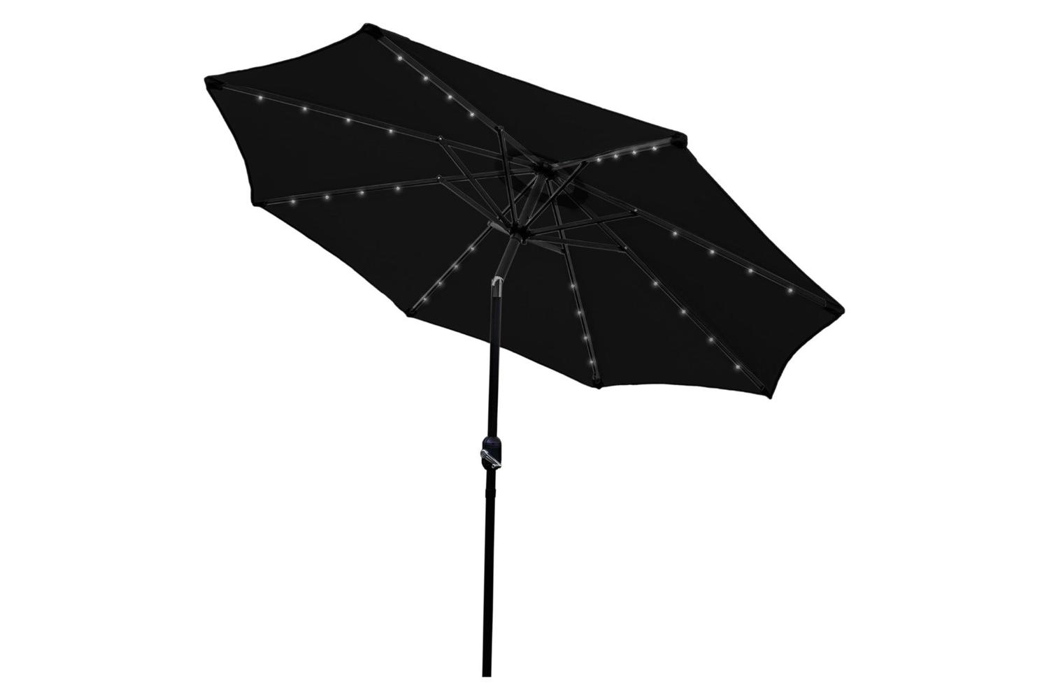 Monstershop LED Tilt Parasol with Light | Black