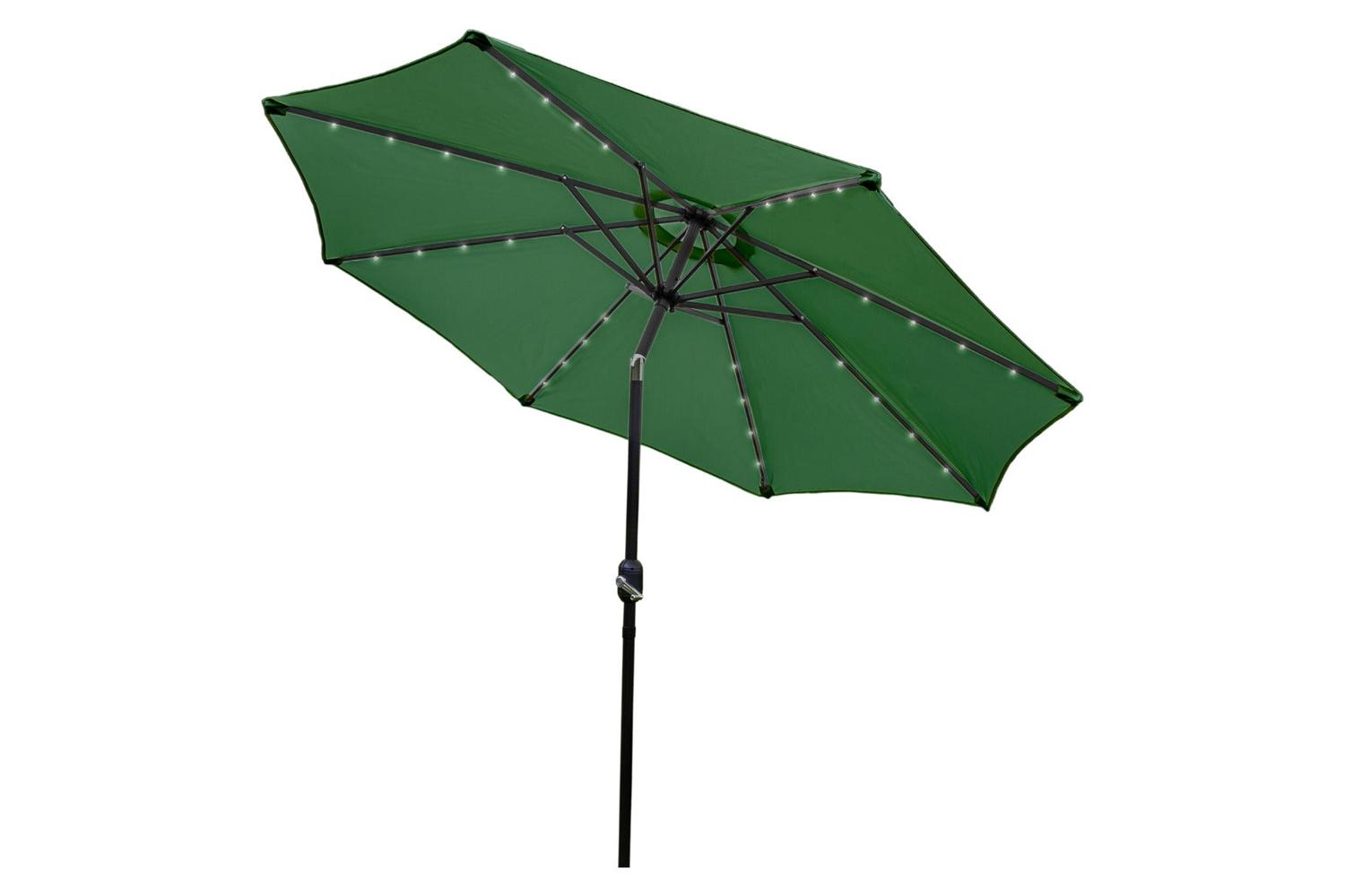Monstershop 2.7m LED Tilt Parasol | Green