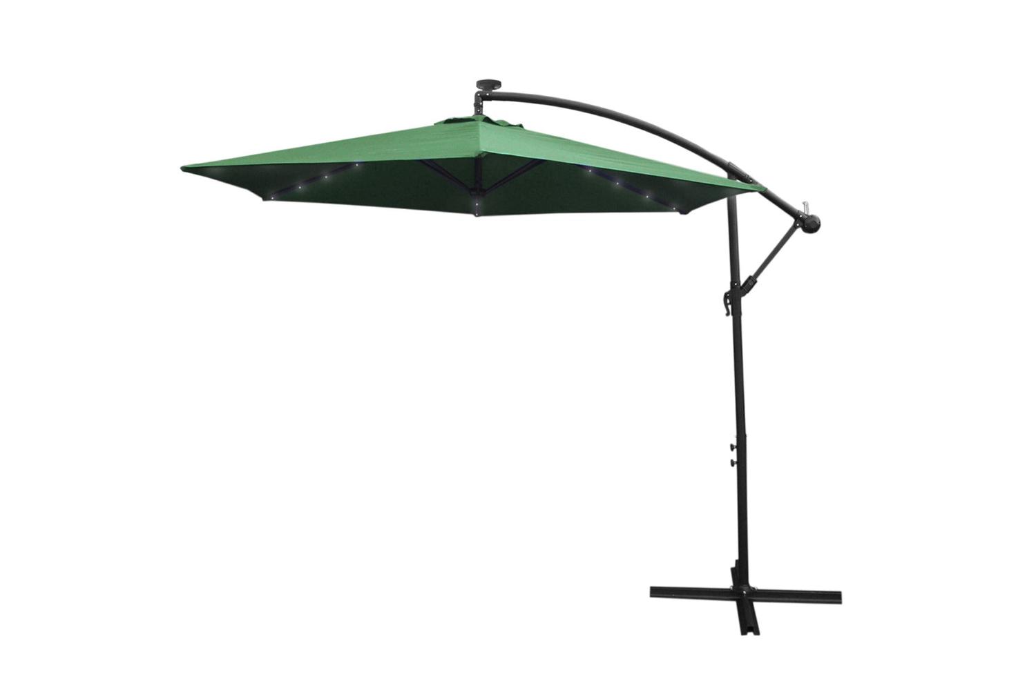 Monstershop 3m LED Cantilever Parasol | Green