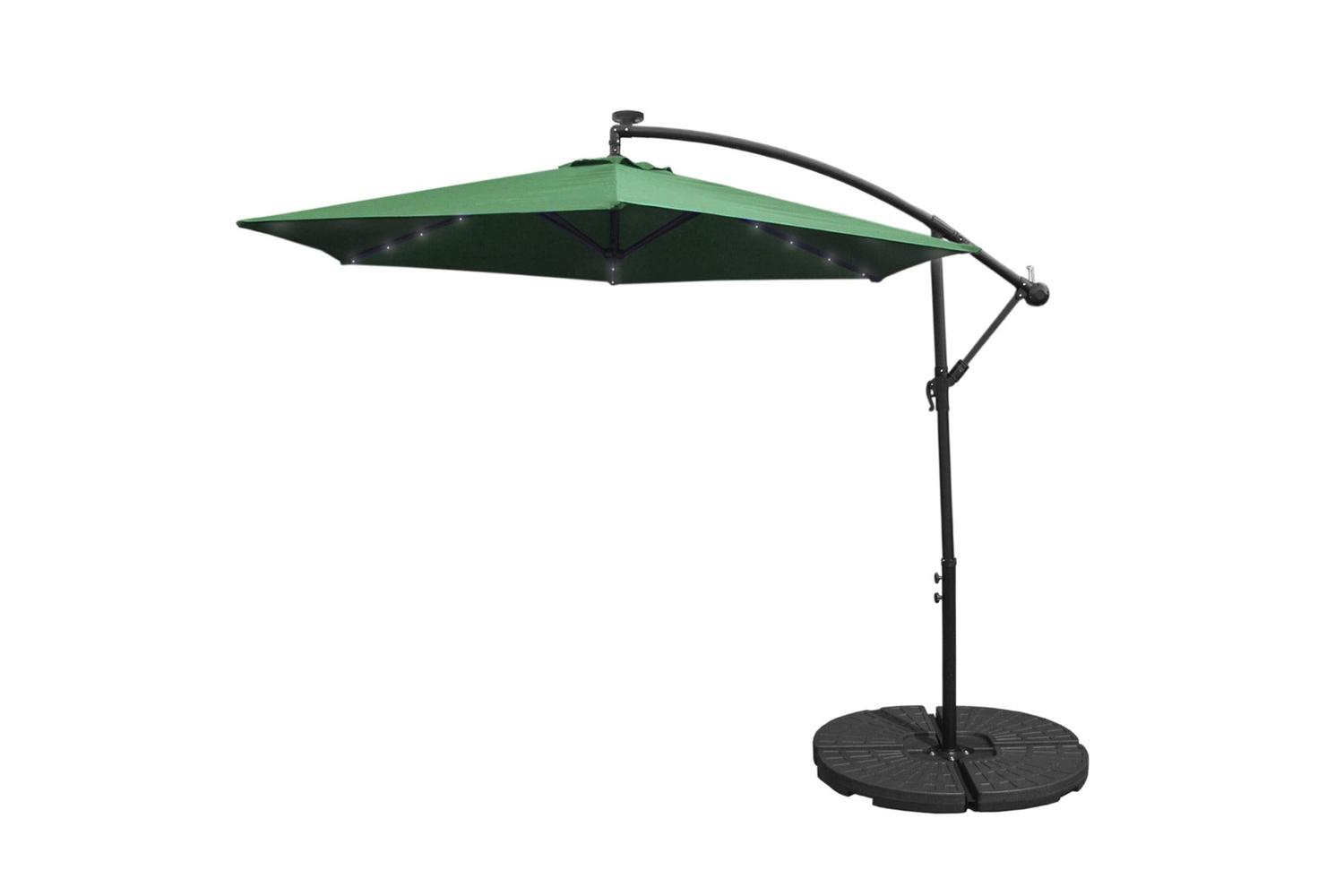 Monstershop 3m LED Cantilever Parasol | Green