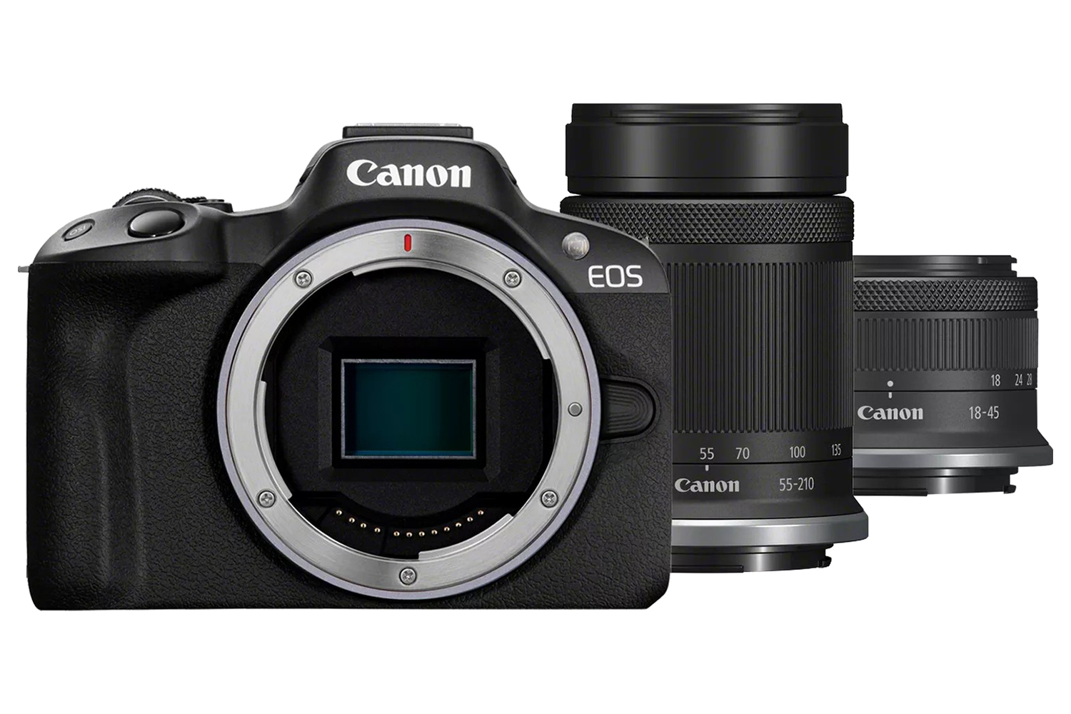 Canon EOS R50 RF-S 18-45mm & RF-S 55-210mm IS STM Lens Mirrorless Camera | Black