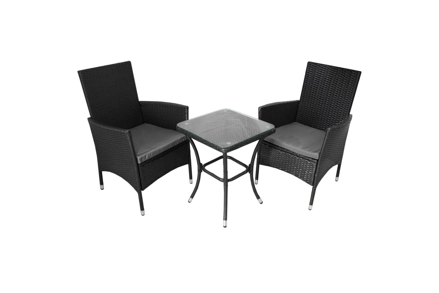 Monstershop Rattan Garden Furniture Set | Black