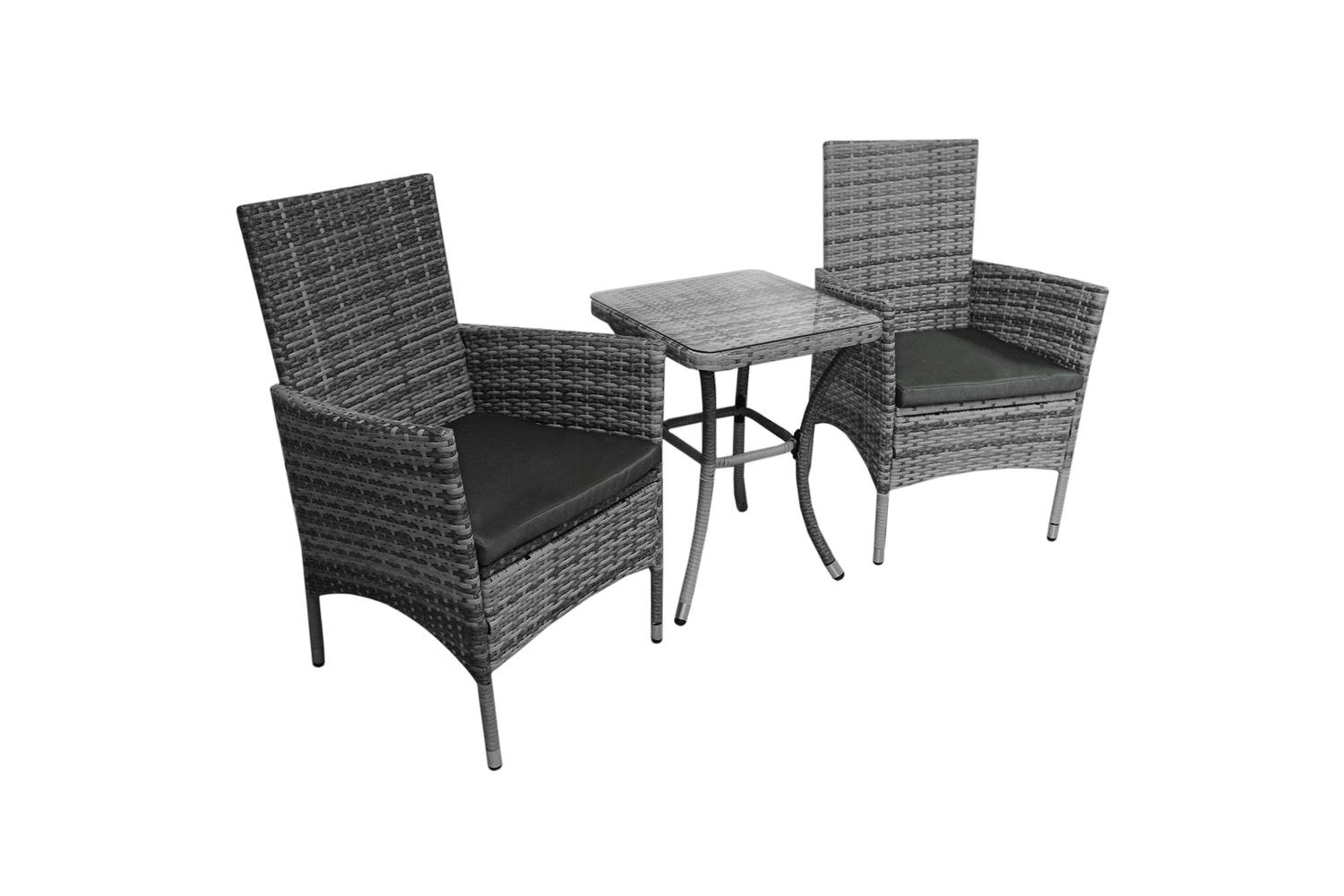 Monstershop Rattan Bistro Garden Furniture Set | Grey