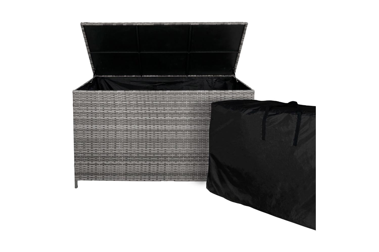 Monstershop Rattan Cushion Storage Box | Grey