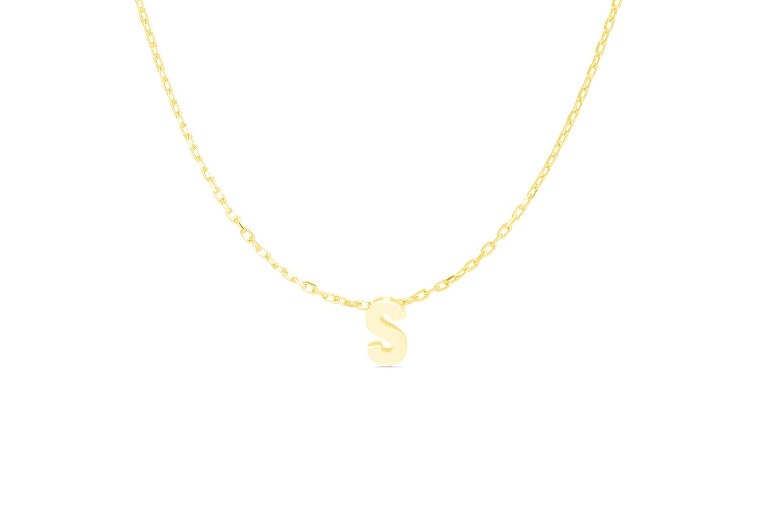 Luxenter Sterling Silver Gold Letter Necklace | Fashion Jewellery