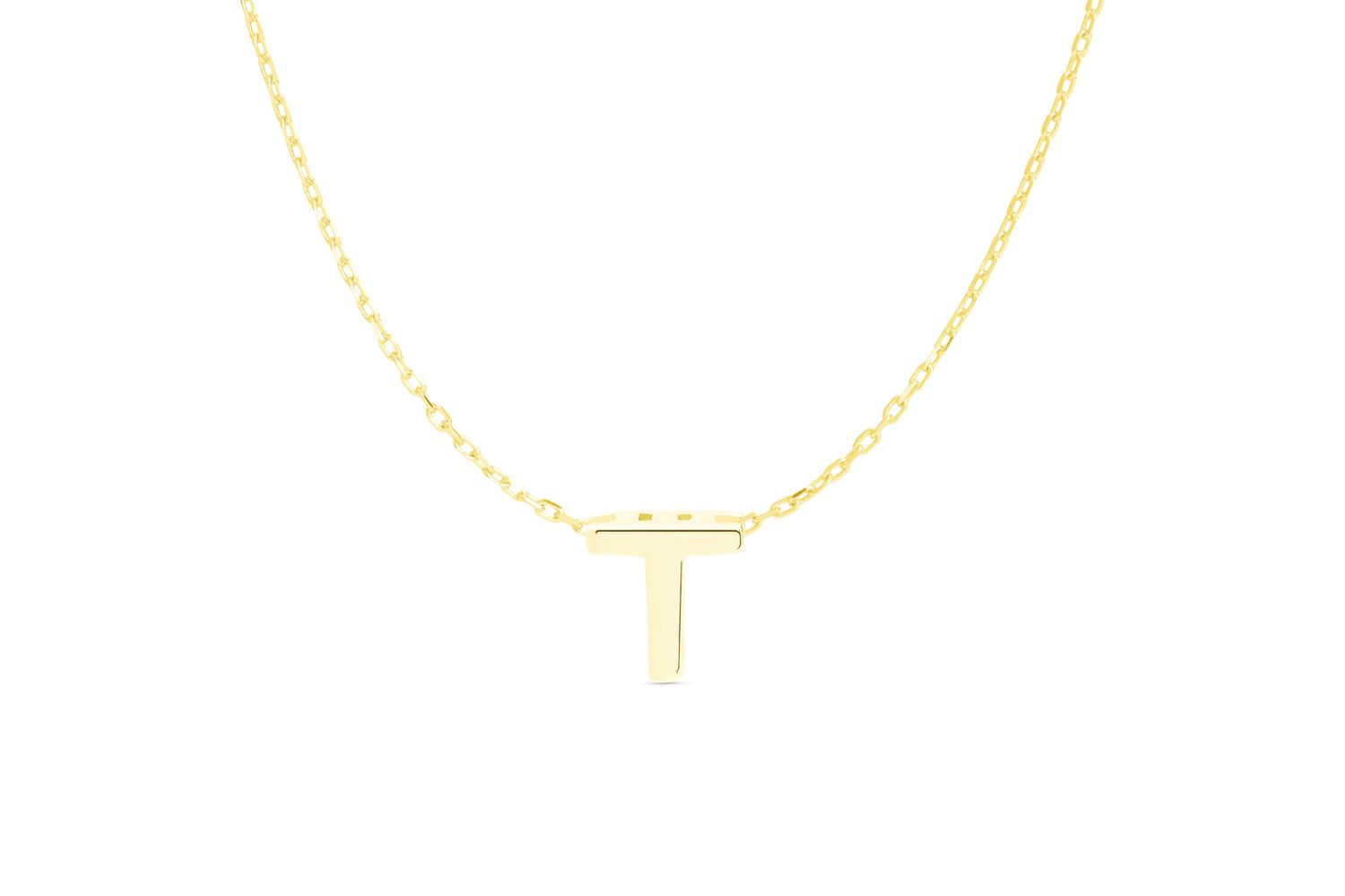 Luxenter Sterling Silver Gold Letter Pendant Necklace | Luxury Personalised Irish Jewellery