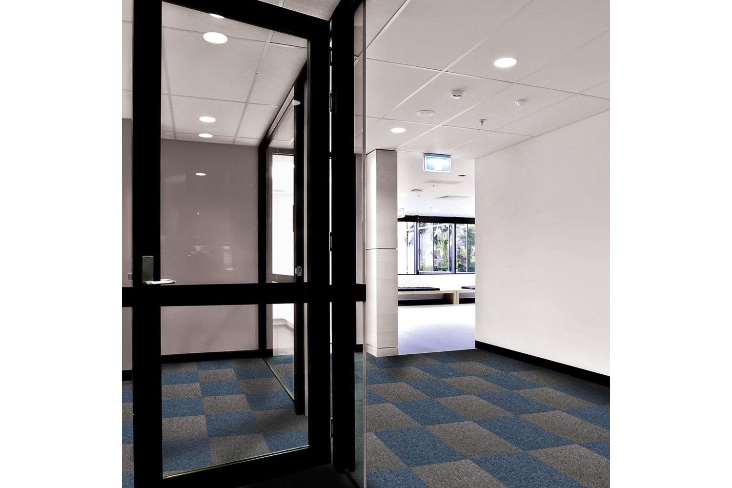 Monstershop 40 x Carpet Tiles | Storm Blue/Anthracite