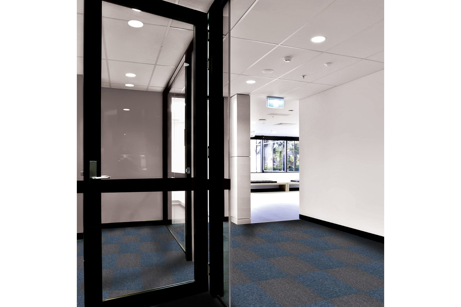 Monstershop 40 x Carpet Tiles | Storm Blue/Charcoal Black