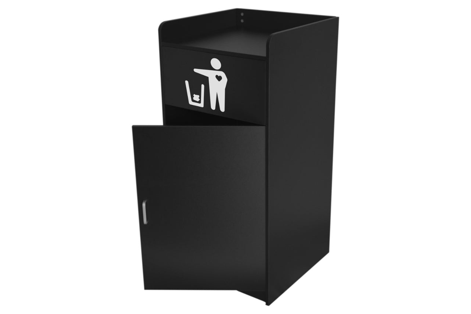 Wooden Litter Bin & Tray Stand Black Ireland