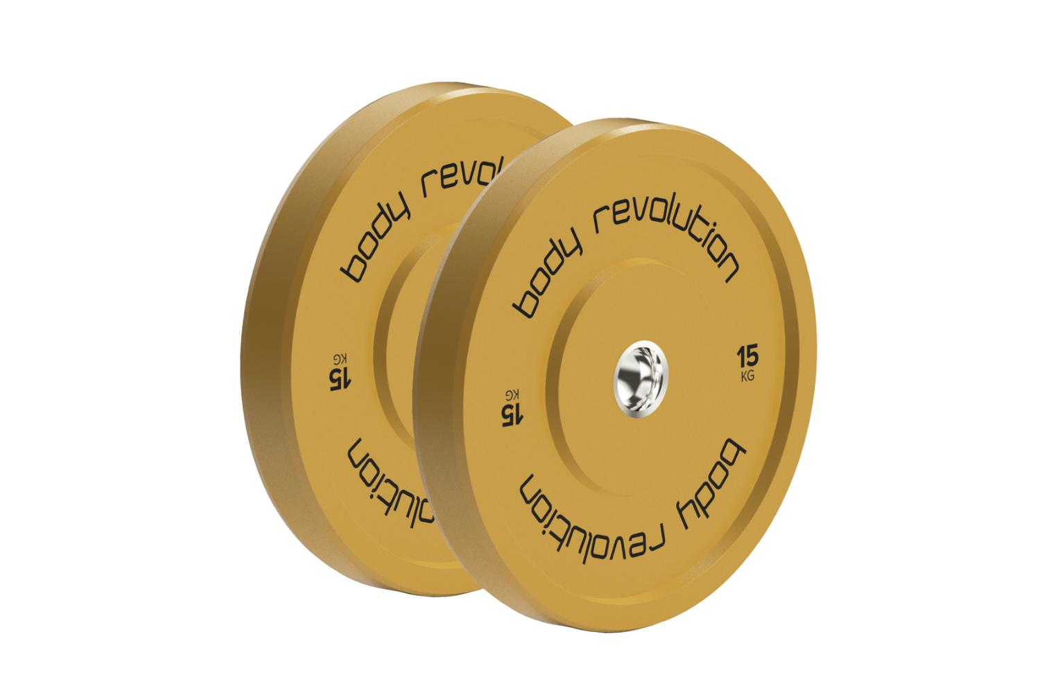 Body Revolution Olympic Bumper Plates Colour 15kg Pair
