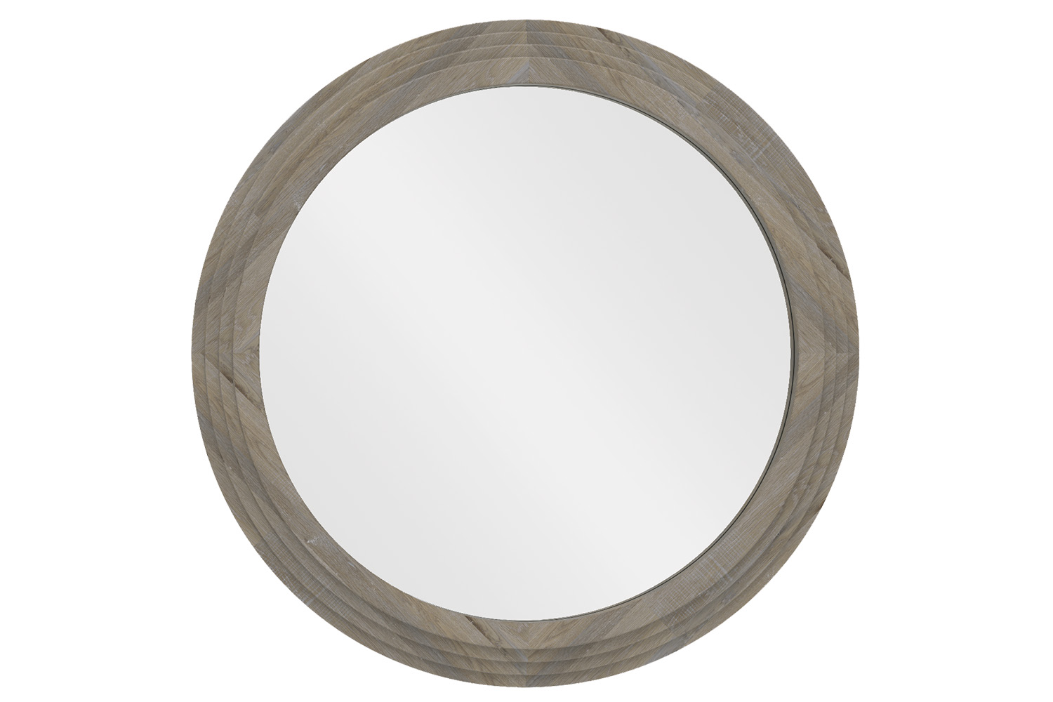 Luna Stepped Round Mirror | Grey | 90 cm