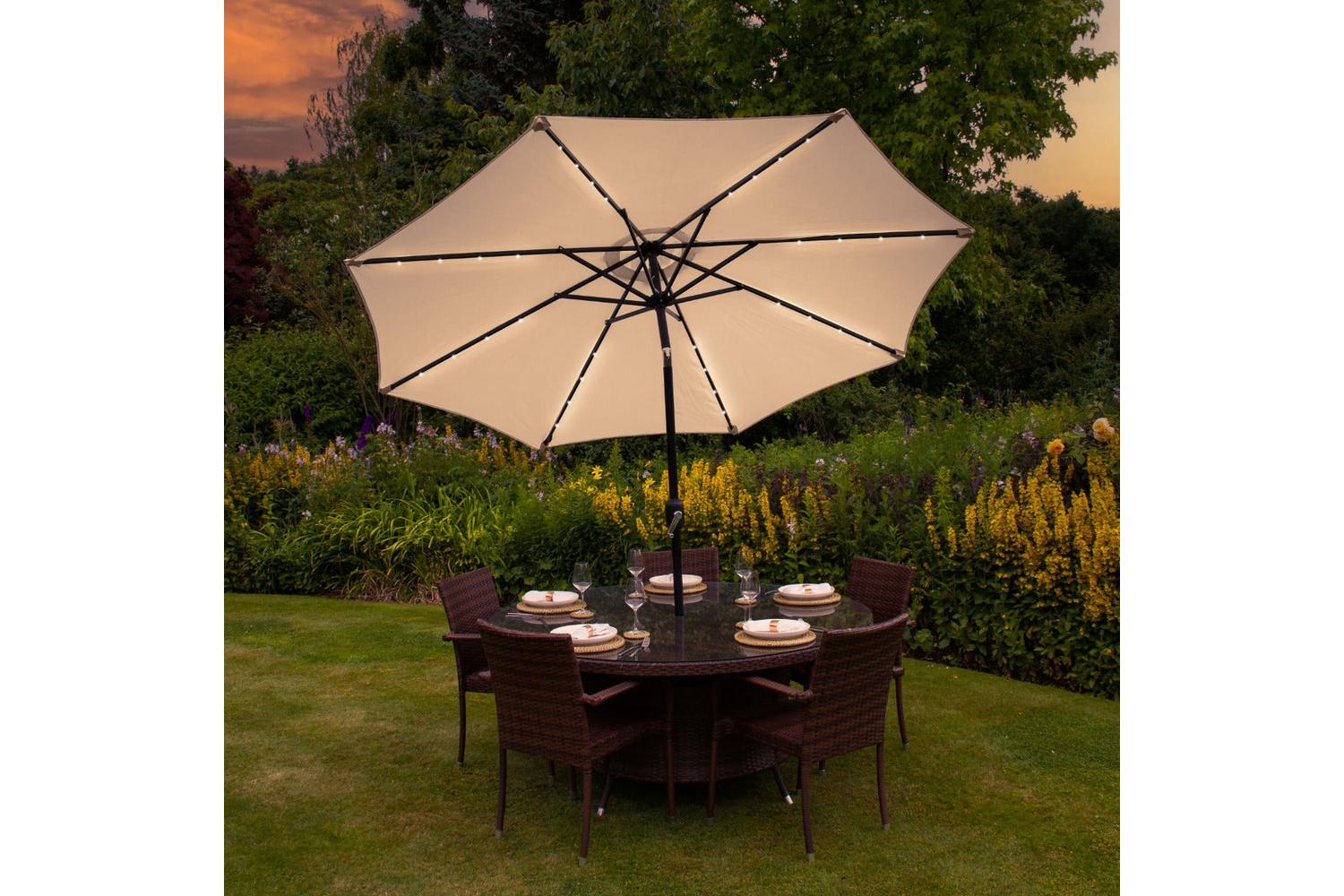Monstershop Beautiful LED Tilt Parasol | Beige