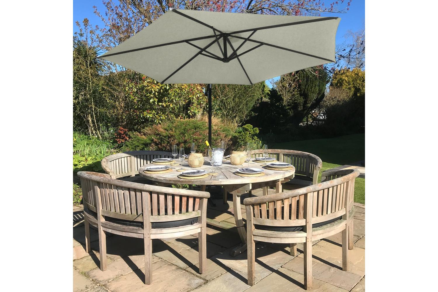 Monstershop Cantilever Parasol & Square Base | Cream