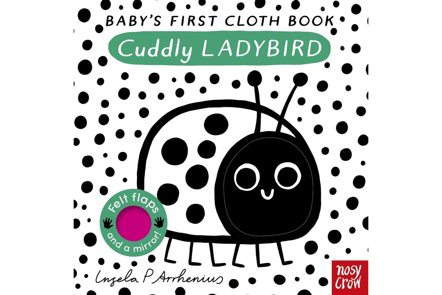 Ingela Cloth Cuddly Ladybird - Black & White Baby Cloth Book For Sensory Stimulation From Nosy Crow
