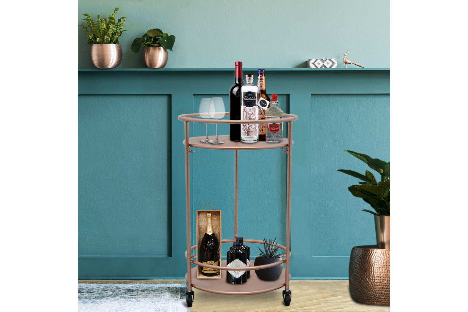 Monster Shop Drinks Trolley Bar Cart | Small | Rose Gold
