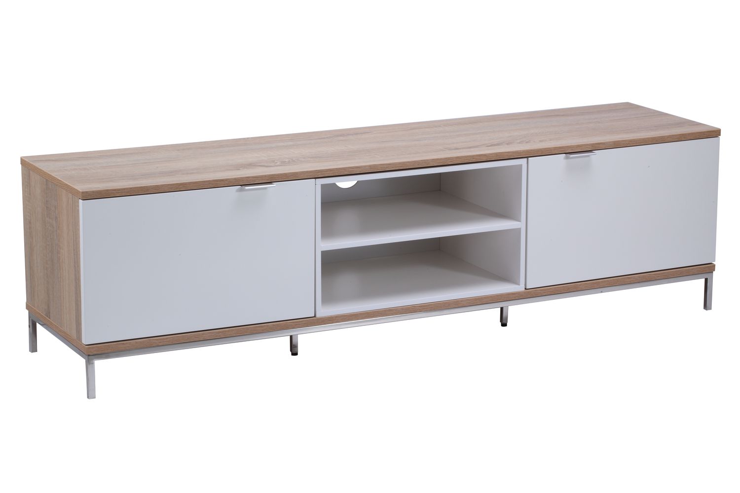 Alphason Chaplin Cabinet 1600 TV Unit | Light Oak & White