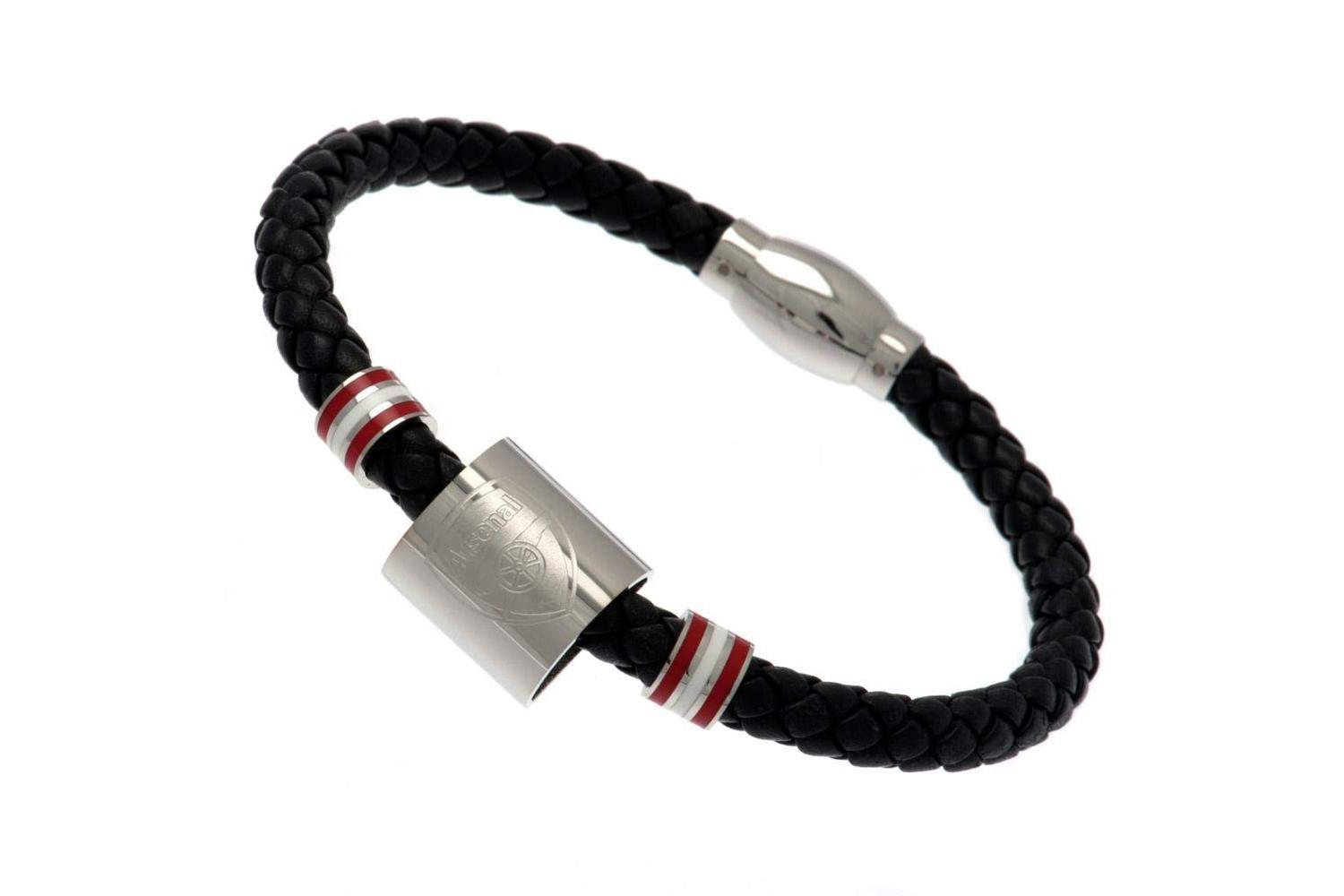 Arsenal F.c. Colour Ring Leather Bracelet