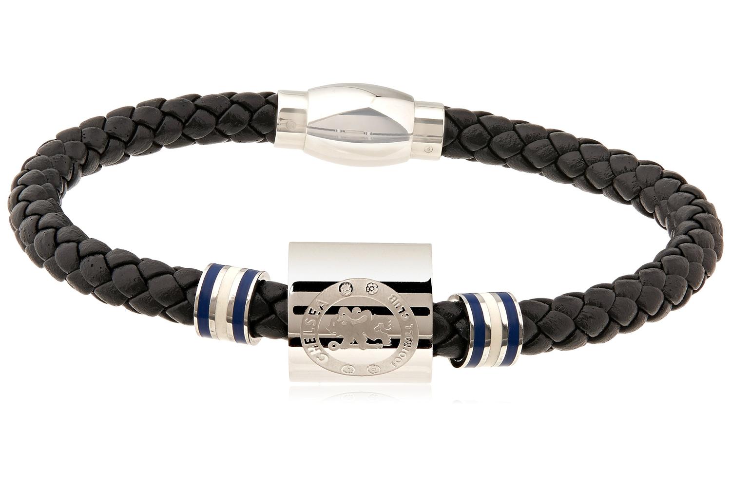 Chelsea F.c. Colour Ring Leather Bracelet