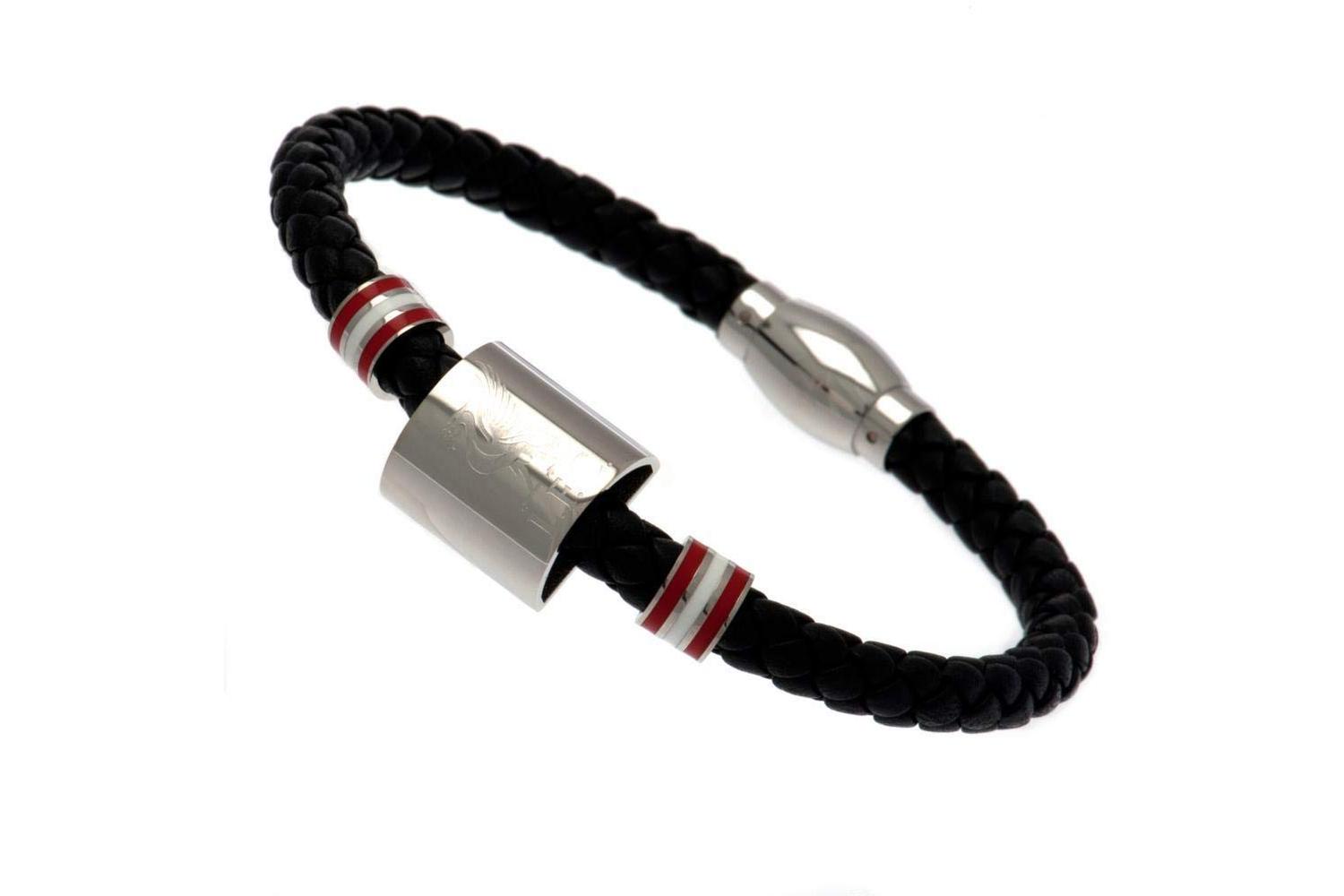 Liverpool F.c. Colour Ring Leather Bracelet