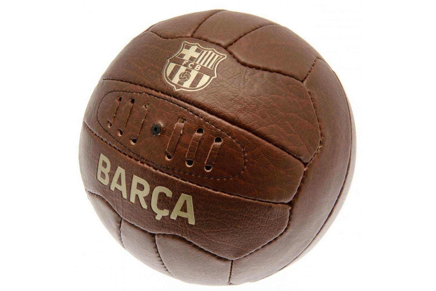 Barcelona Retro Soccer Ball Size 5 24 Panel Team Name In Gold Lettering New