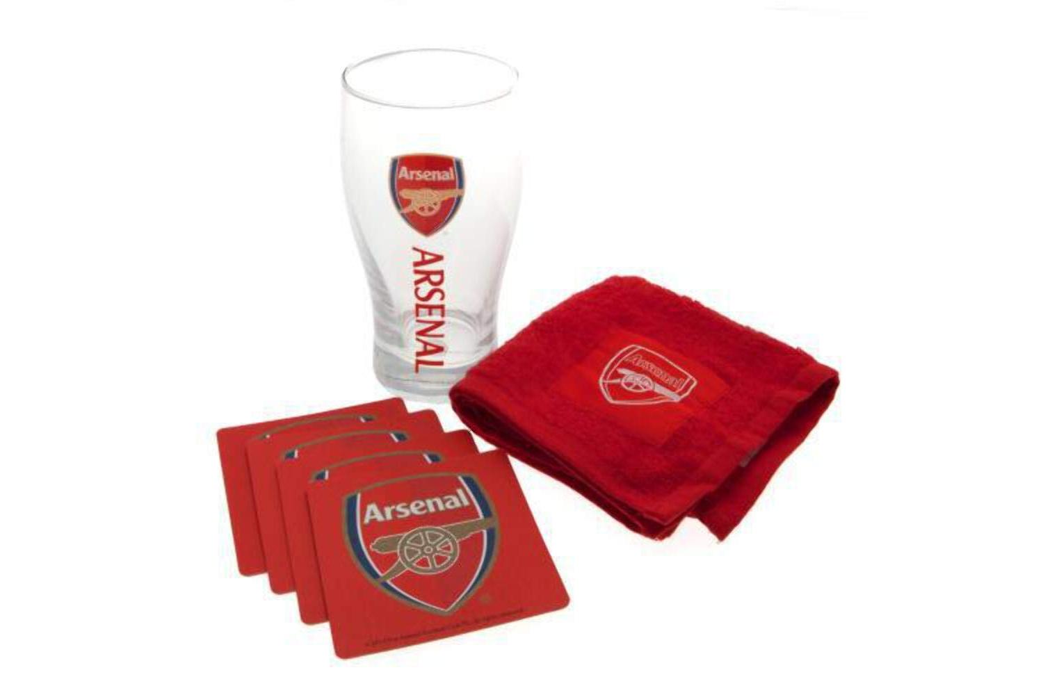 Mini Bar Set With Pint Glass, Beer Mats, And Beer Towel