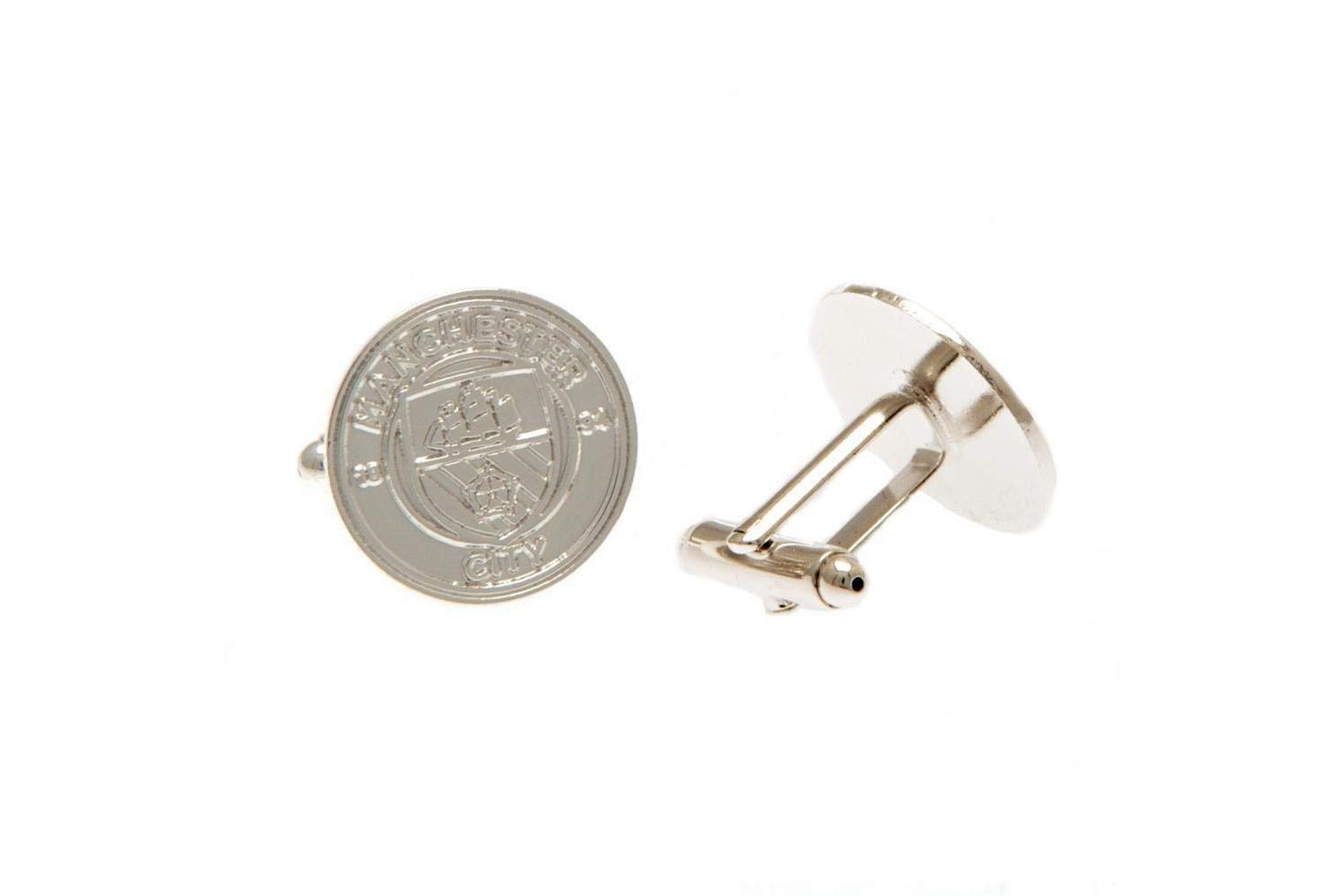 Manchester City F.c. Silver Finish Cufflinks